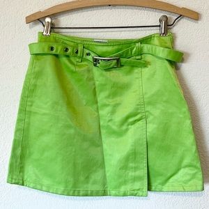 Vintage moschino sexy green belted mini skirt